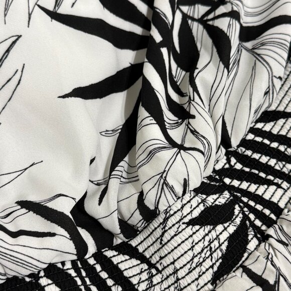 Mossimo Bamboo Leaf Print Strapless Dress White/Black XXL - Picture 7 of 10